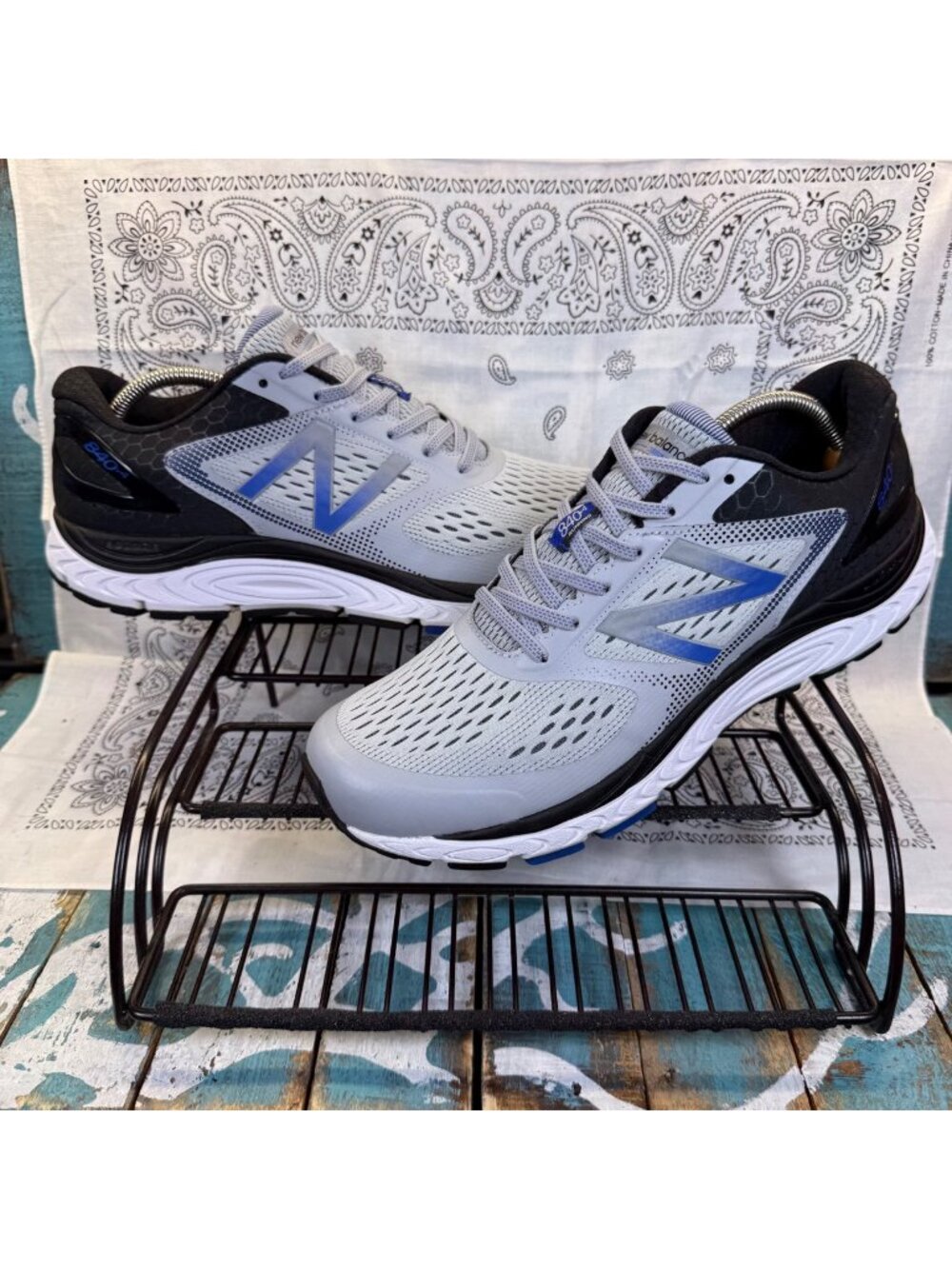New Balance 840v4 M840GB4 Gray/Blue Running/Athletic Shoes Mens 11.5 Sneaker EUC